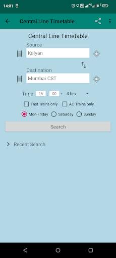 Mumbai Local Train Timetable screenshot 2