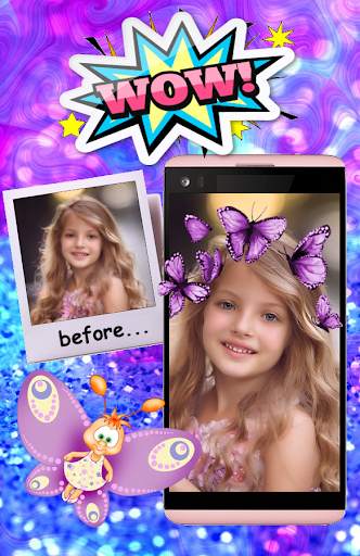 Butterfly Crown Photo Editor Filters Stickers screenshot 2