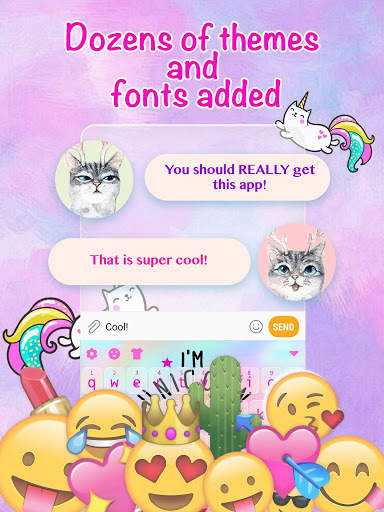 Kitty Unicorn Keyboard Theme for Girls screenshot 2