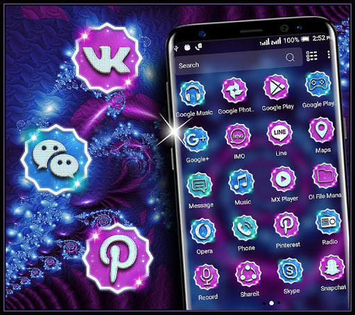 Neon Flower Art Launcher Theme screenshot 2