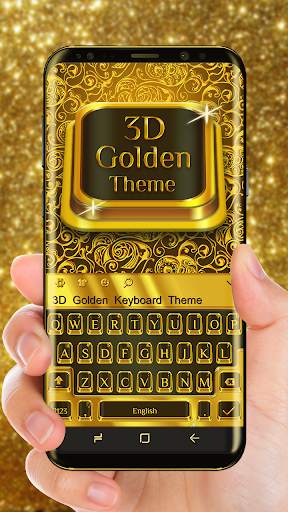3D Golden Keyboard Theme स्क्रीनशॉट 1