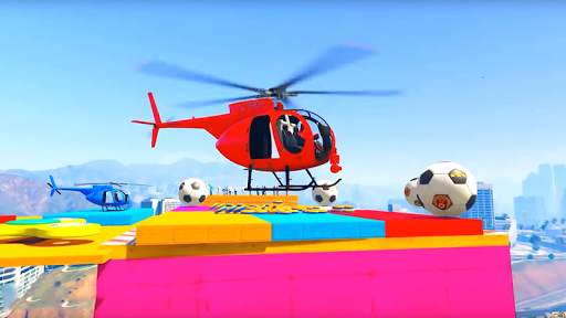 Super Hero Flying Helicopter Stunt Racing Games screenshot 2