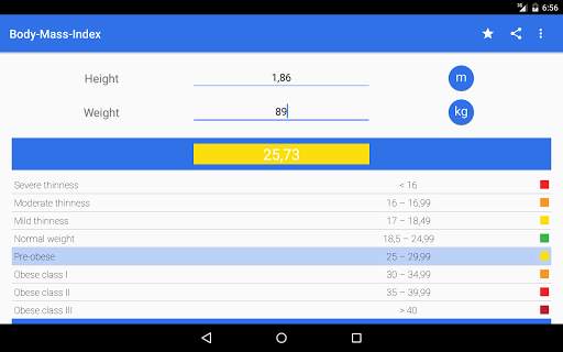 BMI Calculator - for men screenshot 5