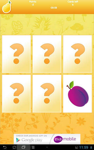 Fruits Games - Exercise Memory 19 تصوير الشاشة