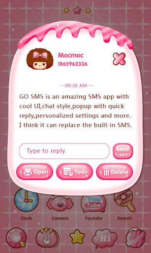GO SMS LOVE CANDY MOCMOC THEME screenshot 4