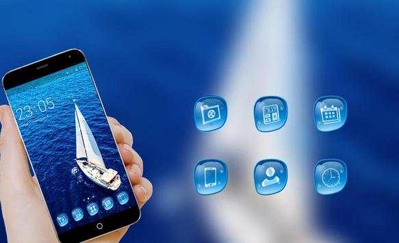 Sailboat at Sea: Blue Sailing Theme Background HD screenshot 4