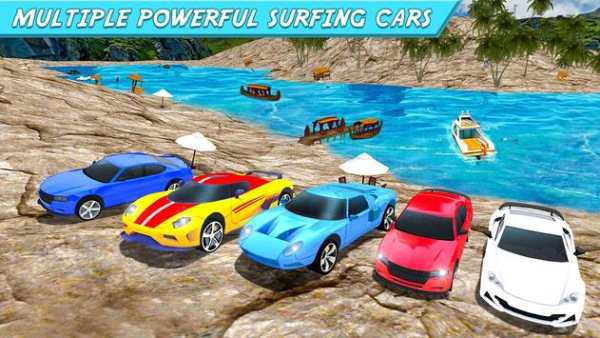 Crazy Water Surfing Car Race screenshot 4