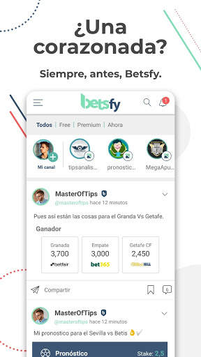 Betsfy – la red social de pronósticos deportivos screenshot 1