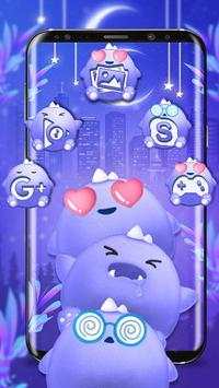 Blue Cute Monster Launcher Theme screenshot 4