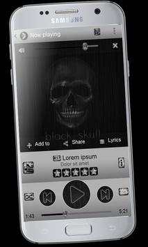 Black skull Music Player Theme screenshot 1