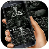 Black Rose Skeleton Lady Keyboard icon
