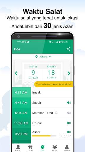 Jadwal shalat, Qur'an, azan & Kiblat Vmuslim Pro screenshot 2