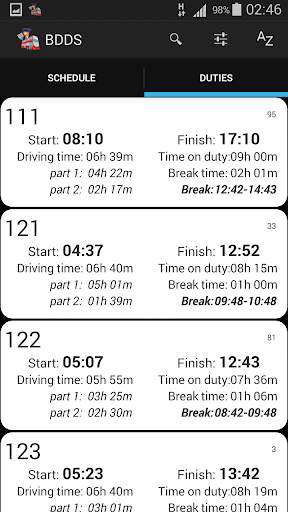 Bus Driver Duty Schedule Lite screenshot 8
