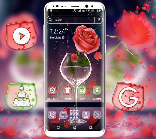 Rose in Glass Launcher Theme screenshot 1