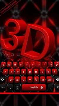 3D Cool Red Electric Current Keyboard Theme screenshot 2