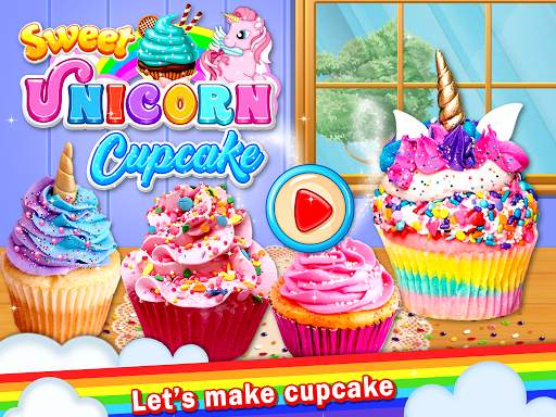 Sweet Unicorn Cupcake Maker - Rainbow Food screenshot 1