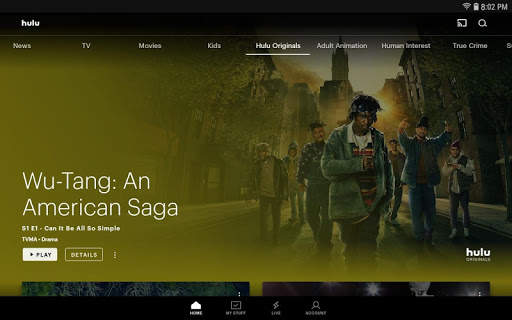 Hulu for Android TV 1 تصوير الشاشة