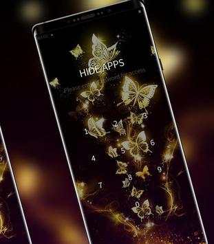 Golden shining butterfly in the dark theme screenshot 3