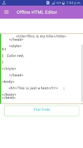 Offline HTML Editor screenshot 1