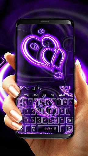 Neon Love Heart Keyboard screenshot 2
