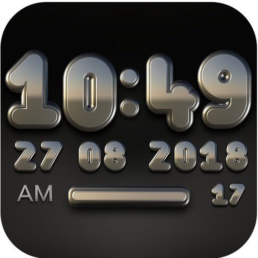 ikon DUKE Digital Clock Widget  black silver