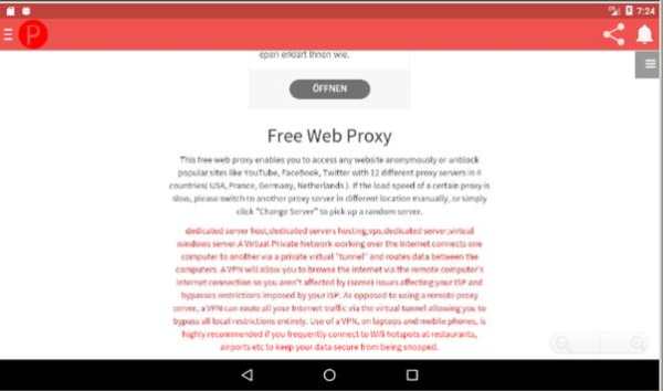 Proxy server browser screenshot 1