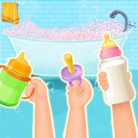 Crazy babysitter daycare salon logo