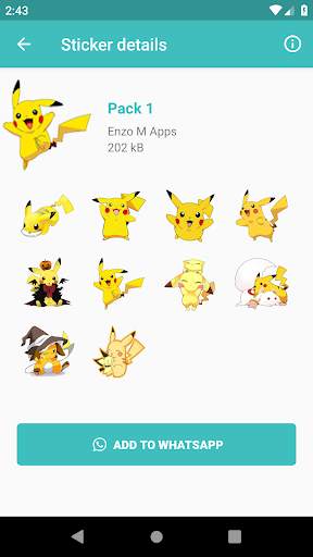 WAStickerApps - Pikachu Stickers for Whatsapp screenshot 2