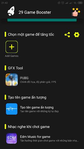 29 Game Booster, Gfx tool, Nickname generation screenshot 2