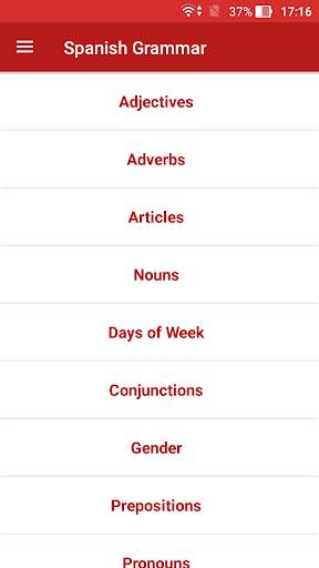 Spanish Grammar Offline screenshot 1