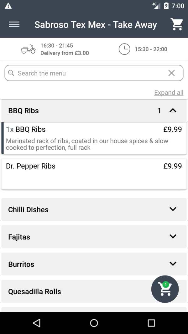 Sabroso Tex Mex - Take Away screenshot 2