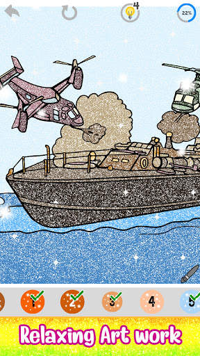 Aquatic Vehicles Paint by Number - Glitter   Color screenshot 3