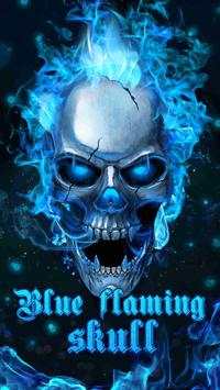 Blue Flaming Skull Live Wallpaper 2019 screenshot 1