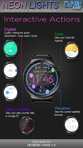 Neon Lights HD Watch Face Widget & Live Wallpaper screenshot 3