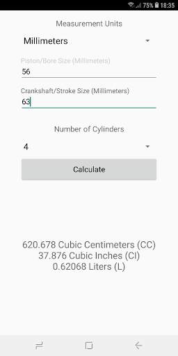 Engine CC Calculator screenshot 3