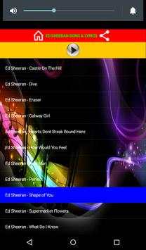 Ed Sheeran music with lyrics 5 تصوير الشاشة