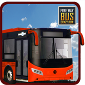 Tourist bus driving: City road icon