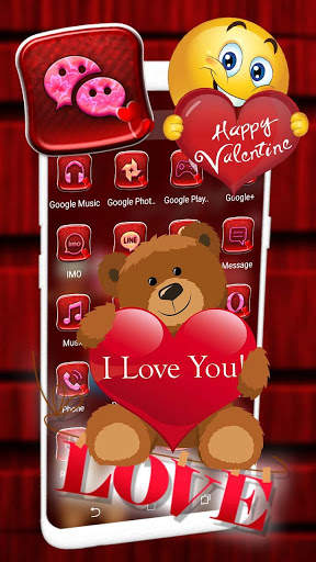 Valentine Red Launcher Theme screenshot 2
