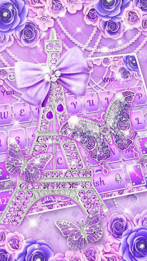 Purple Paris Butterfly Keyboard screenshot 2