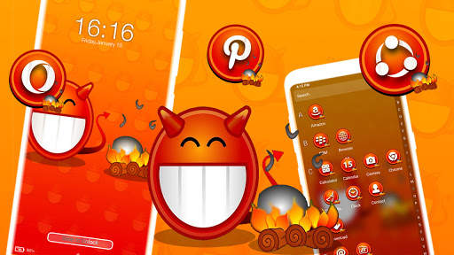 Orange Emoji Launcher Theme screenshot 3