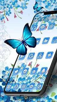 Blue Flower Butterfly Theme screenshot 2