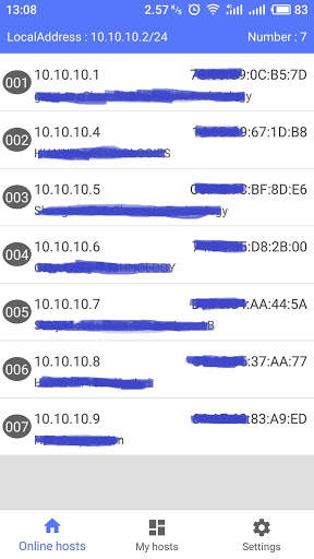 WIFI host scan screenshot 1