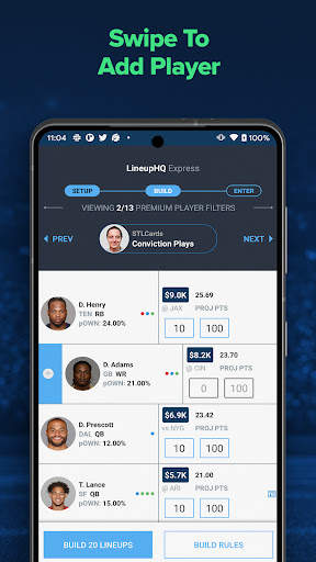 LineupHQ: FanDuel Lineups screenshot 3