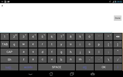 Programmers keyboard screenshot 1