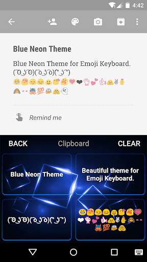 Blue Neon Emoji Keyboard Theme screenshot 4