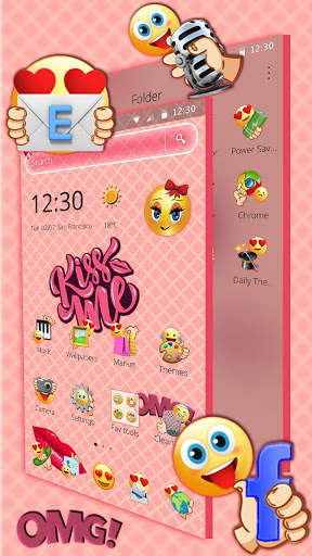 Sweet Emoji Pink Theme screenshot 3