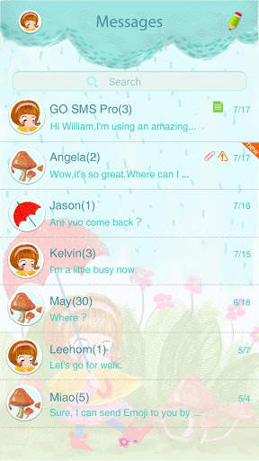 GO SMS SUNNYRAIN THEME screenshot 3