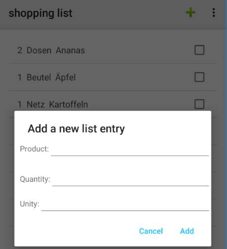 shopping list version 1 screenshot 2