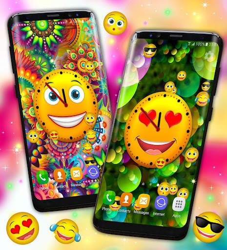 Emoji Clock Live Wallpaper Free 😍 Neon Wallpapers screenshot 4