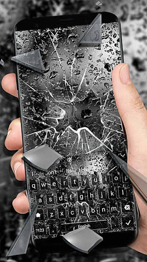 Black Broken Glass Rain Keyboard screenshot 1
